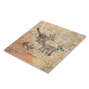 Coyotes Petroglyphs in Arizona Tile