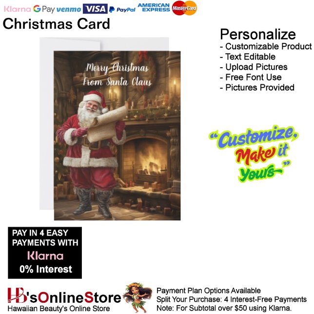 Cozi Fireplace Christmas Tree From Santa Claus 8 Holiday Card (Cozi Fireplace Christmas Tree From Santa Claus Holiday Card 8.)