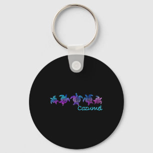 Cozumel Beach Design _ Tribal Turtle Gift Key Ring