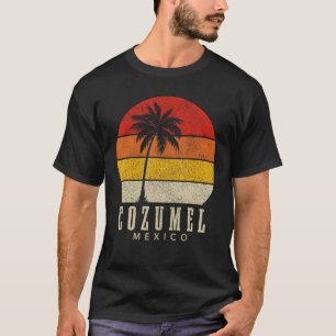 Cozumel Beach Mexico Vintage Sunset Surfer Retro T-Shirt