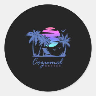 Cozumel Mexico Beach Vacation Spring Break Honeymo Classic Round Sticker