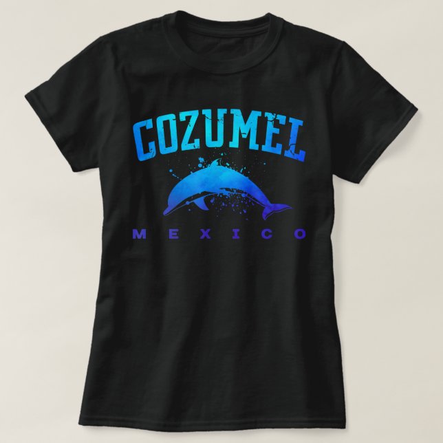 COZUMEL MEXICO Dolphin Lover Beach Vacation Scuba  T-Shirt (Design Front)