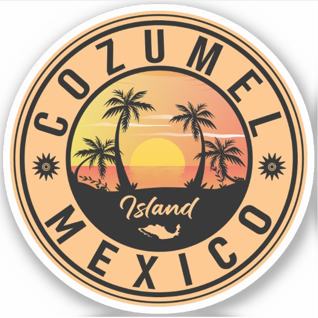Cozumel Mexico island Retro Sunset Souvenirs (Front)