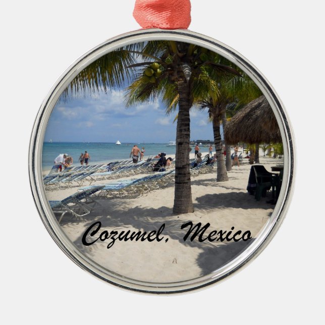 Cozumel, Mexico Metal Tree Decoration (Front)