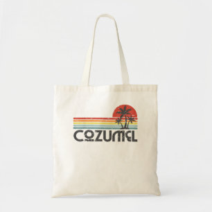 Cozumel Mexico - Mexican Beach Retro Sunset Vintag Tote Bag