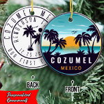 Cozumel Mexico Palm Tree Vintage Travel Souvenir Ceramic Tree Decoration<br><div class="desc">Cozumel Mexico Vintage 60s Souvenirs. Cozumel Beach Mexico - Retro Tropical Palm Tree 60s Souvenirs Vintage design makes a great Christmas or Birthday gift for fans of Cozumel Beach beach. The retro summer vibe design is a perfect gift for travel lovers and tropical destination fans. - " You can customise...</div>