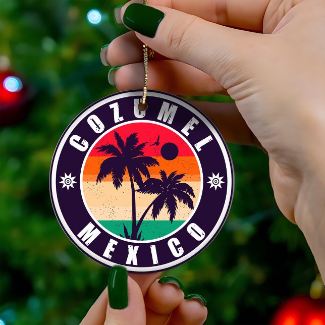 Cozumel Mexico Palm Trees Travel Souvenir 60s Ceramic Tree Decoration (Creator Uploaded)