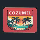 Cozumel Mexico Retro Emblem Magnet<br><div class="desc">Cozumel vector art design. A Mexican island in the Caribbean Sea that is a popular cruise ship port of call famed for its scuba diving.</div>