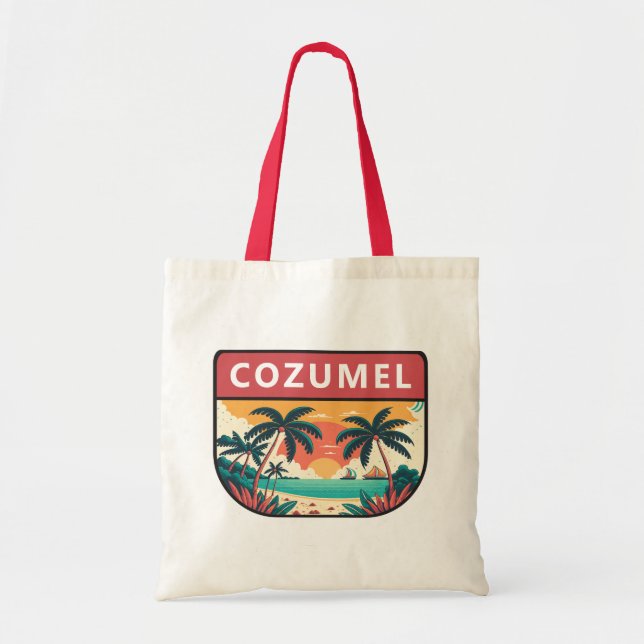 Cozumel Mexico Retro Emblem Tote Bag (Front)