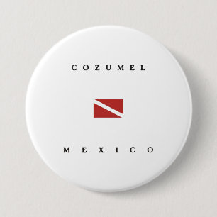 Cozumel Mexico Scuba Dive Flag 7.5 Cm Round Badge