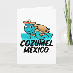 Cozumel Mexico Sea Turtle Colorful Boys Girls Todd Card