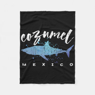 Cozumel Mexico Shark Scuba Diver Spring Break Vaca Fleece Blanket