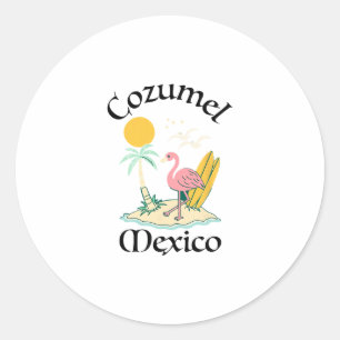 Cozumel Mexico Souvenir Vacation Travel Men Women Classic Round Sticker