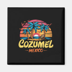 Cozumel Mexico Tropical Sunset Beach Souvenir Vaca Magnet