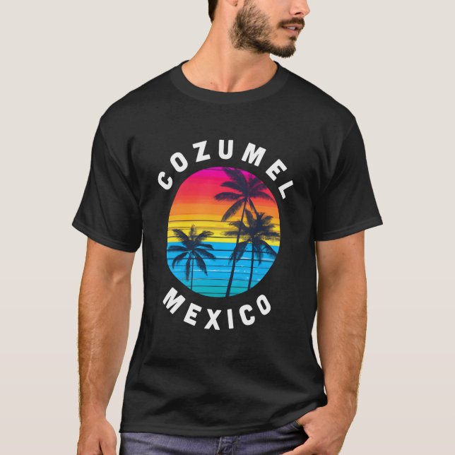 Cozumel Mexico Vacation Souvenir Sunset Beach T-Shirt (Front)