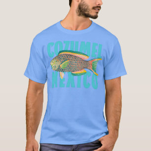 Cozumel Mexico Vintage Parrot Fish Design T-Shirt