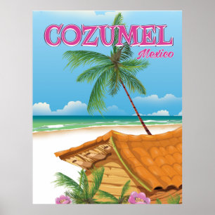 Cozumel Mexico Vintage travel poster print