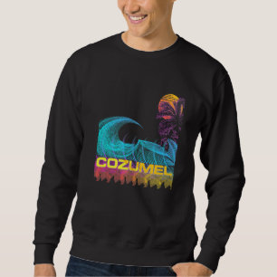 Cozumel Retro 80s Style Vintage Vaporwave Surf Sweatshirt