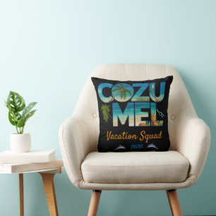 Cozumel Vacation 2025 Tropical Getaway Adventure Cushion