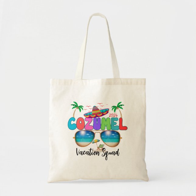 Cozumel Vacation Squad Sun, Sand, and Memories Mex Tote Bag (Front)