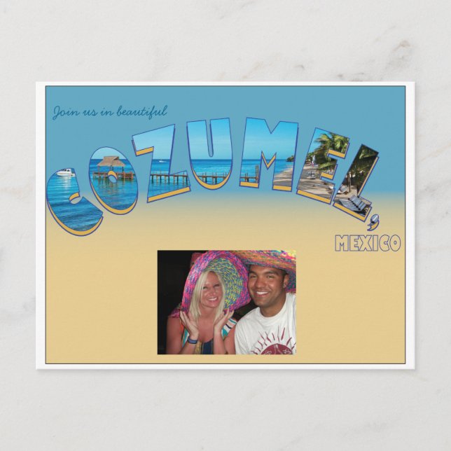 Cozumel Wedding Invitation Postcard (Front)
