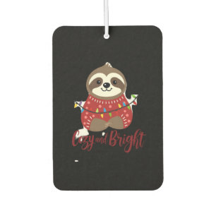 Cozy And Bright Sloth Christmas Lights (1) Car Air Freshener