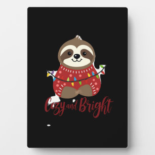 Cozy And Bright Sloth Christmas Lights (1) Plaque
