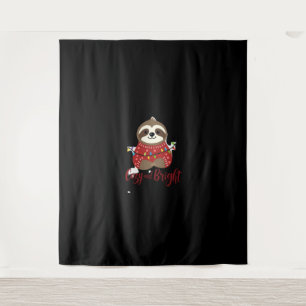Cozy And Bright Sloth Christmas Lights (1) Tapestry