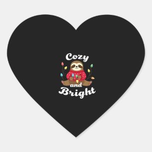 Cozy And Bright Sloth Christmas Lights (2) Heart Sticker