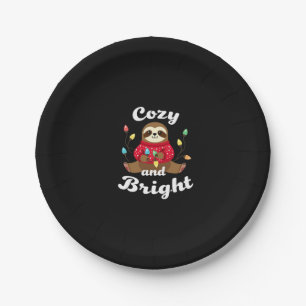 Cozy And Bright Sloth Christmas Lights (2) Paper Plate