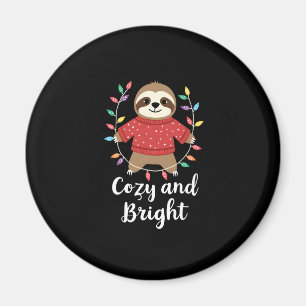 Cozy And Bright Sloth Christmas Lights (3) Magnet