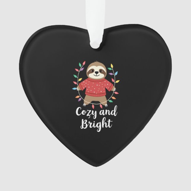 Cozy And Bright Sloth Christmas Lights (3) Ornament (Front)