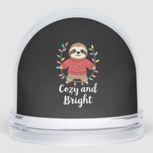 Cozy And Bright Sloth Christmas Lights (3) Snowglobe