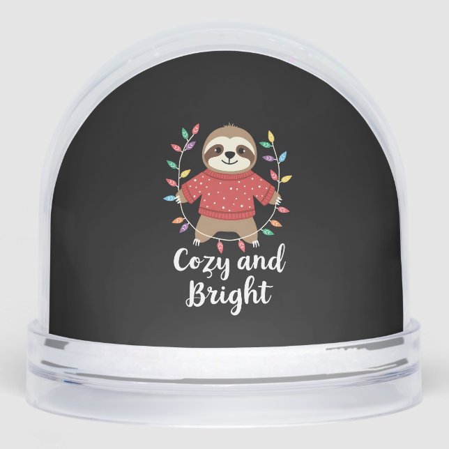 Cozy And Bright Sloth Christmas Lights (3) Snowglobe (Front)