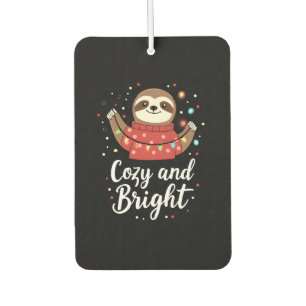 Cozy And Bright Sloth Christmas Lights (4) Car Air Freshener