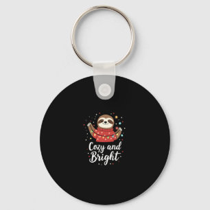 Cozy And Bright Sloth Christmas Lights (4) Key Ring