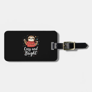 Cozy And Bright Sloth Christmas Lights (4) Luggage Tag