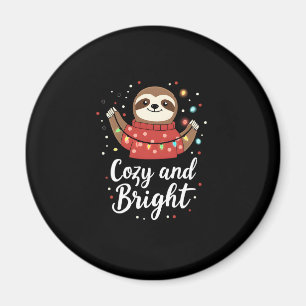 Cozy And Bright Sloth Christmas Lights (4) Magnet