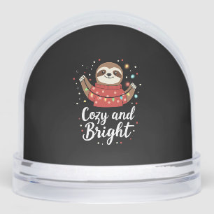 Cozy And Bright Sloth Christmas Lights (4) Snowglobe