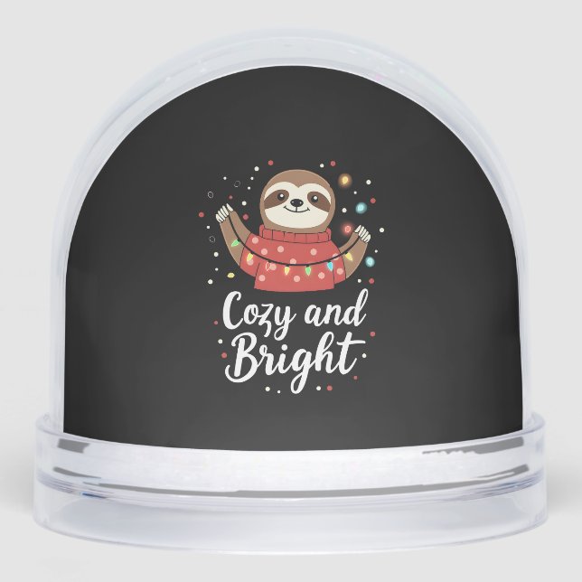 Cozy And Bright Sloth Christmas Lights (4) Snowglobe (Front)