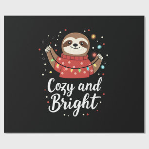 Cozy And Bright Sloth Christmas Lights (4) Wrapping Paper