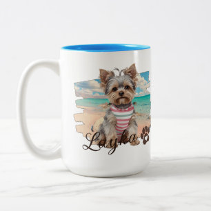 Cozy and Modern Photo and Typography Two-Tone Coffee Mug