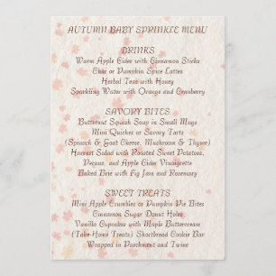 Cozy Autumn Baby Sprinkle Menu   Seasonal 