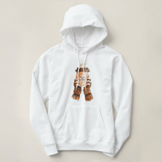 Cozy Autumn Coffee Girl Watercolor Hoodie