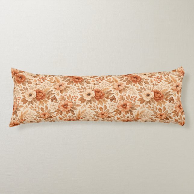 Cozy Autumn Floral Pattern Body Cushion (Front)