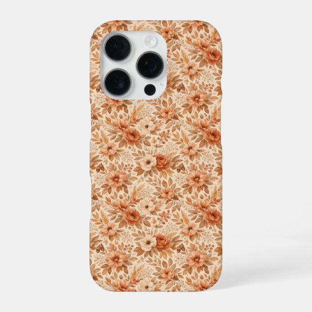 Cozy Autumn Floral Pattern iPhone Case (Back)