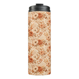 Cozy Autumn Floral Pattern Thermal Tumbler