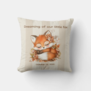 Cozy Autumn Fox Baby Shower Cozy Woodland Party Cushion