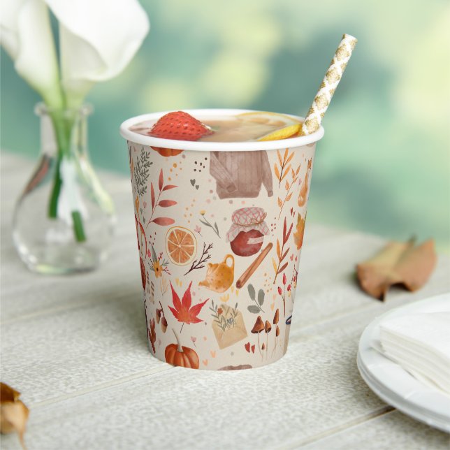 Cozy Autumn Harvest Paper Cups (Insitu)