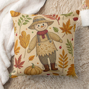 Cozy Autumn Harvest Scarecrow Pattern (5) Cushion